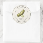 Oude zelfgemaakte dille-pickles inmaakpot ronde sticker (Tas)