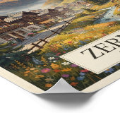 Oude Zermatt Zwitserland Reisposter Poster (Hoek)