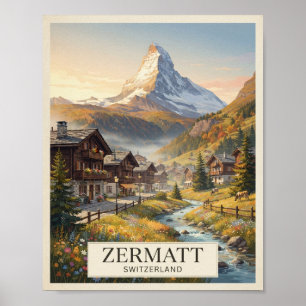 Oude Zermatt Zwitserland Reisposter Poster