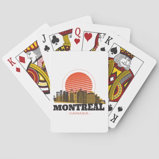 Oude zicht op de skyline van Montreal Canada Pokerkaarten (Achterkant)