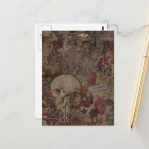Oude Ziel Mixed Media Collage Briefkaart