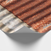 Oude zine en roestige gegolfde textuur achtergrond cadeaupapier (Hoek)