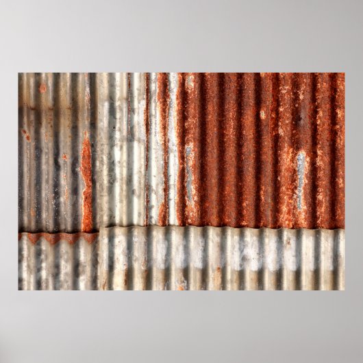 Oude zine en roestige gegolfde textuur achtergrond poster (Voorkant)