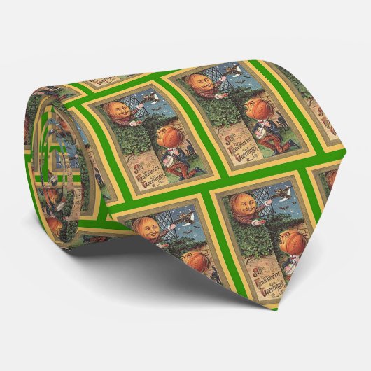 Oude zingende pompoenman stropdas (Opgerold)