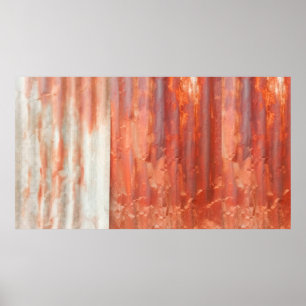 Oude zinkachtergrond in  stijl. Rustwand Poster