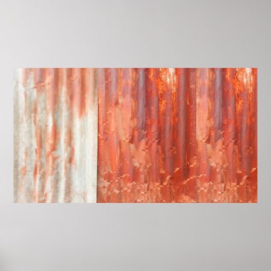 Oude zinkachtergrond in  stijl. Rustwand Poster (Voorkant)