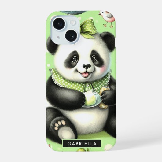 Oude Zoete Baby Panda iPhone 15 Case (Achterkant)