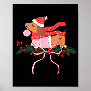 Oude Zoete Dachshund Kerstmis Wiener Dog Liefhebbe Poster