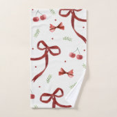 Oude Zoete Kers en Rode Strik Bad Handdoek (Handdoek)