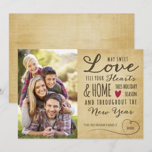 Oude Zoete Liefde Vakantie Fotokaart Feestdagenkaart (Voorkant / Achterkant)