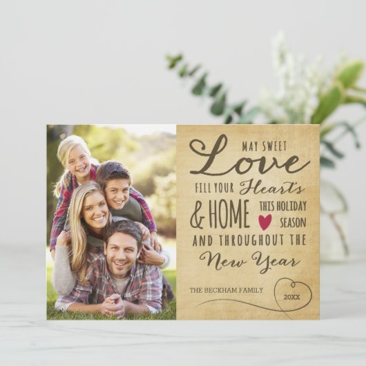 Oude Zoete Liefde Vakantie Fotokaart Feestdagenkaart (Staand voorkant)