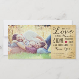 Oude zoete liefdesvakantie fotokaart feestdagenkaart