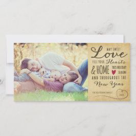 Oude zoete liefdesvakantie fotokaart feestdagenkaart
