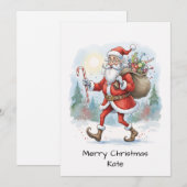 Oude Zoete Niet-foto Kerstman Feestdagenkaart (Voorkant / Achterkant)