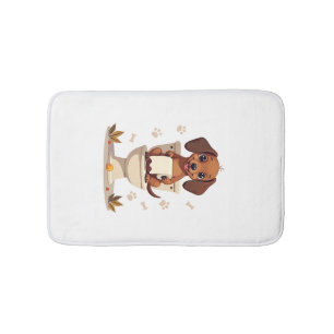 Oude zoete takshond op toilet cartoon badkamer badmat