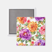 Oude Zomer Bloei Waterverf Bloemen Magneet (Voorkant / Achterkant)