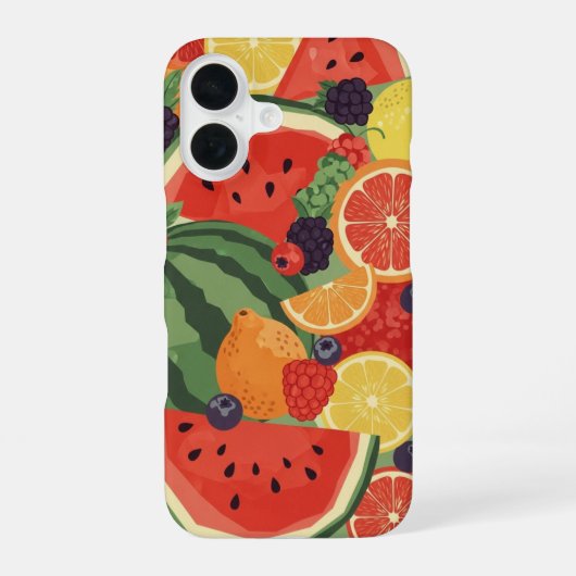 Oude Zomer Fruit Compositie iPhone 16 Hoesje (Achterkant)
