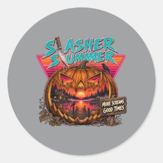 Oude Zomer Halloween Slasher Zomer Schattig Ronde Sticker