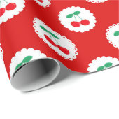 Oude Zomer Witte & Rode Kersen Cadeaupapier (Rol Hoek)