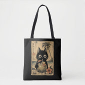Oude Zomer Zwarte Kat Pina Colada Tote Bag (Voorkant)