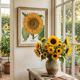 Oude zonnebloem Bloem van Basilius Besler Poster
