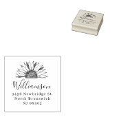 Oude Zonnebloem Elegante Aangepaste Retouradres Rubberstempel (Gestempeld)