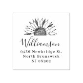 Oude Zonnebloem Elegante Aangepaste Retouradres Rubberstempel (Afrduk)