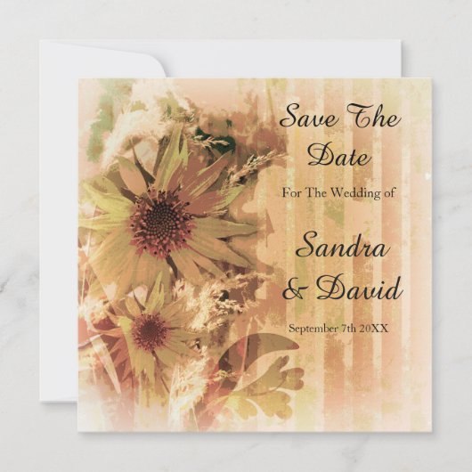 Oude Zonnebloem Save The Date Aankondiging (Voorkant)