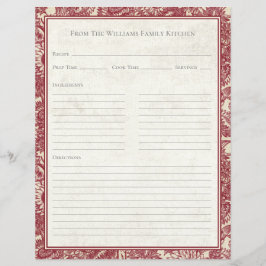 Oude zonnebloem toile rode recept papier vel