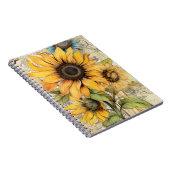 Oude zonnebloemen. notitieboek (Rechterzijde)