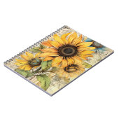 Oude zonnebloemen. notitieboek (Linkerzijde)