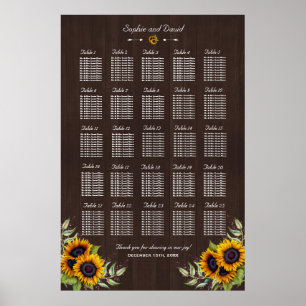 Oude zonnebloemen Zitgrafiek 250 Poster