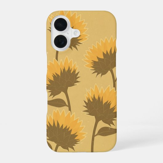 Oude zonnebloemknoppen iPhone 16 hoesje (Achterkant)