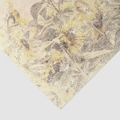 Oude zonnebloemveld gele versleten textuur tissuepapier (Detail)