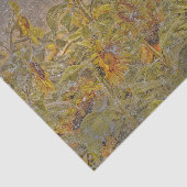 Oude zonnebloemveld helder geel versleten tissuepapier (Detail)