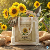 Oude Zonnebloemzaadpakket Ruw Canvas Tote Bag