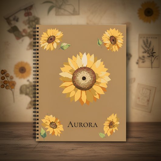 Oude Zonnewiel – Warm, Nostalgisch Bloemendesign Notitieboek