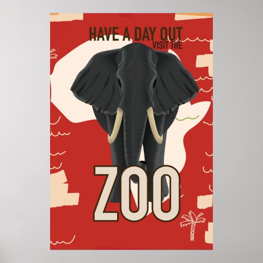 oude Zoo-reisposter Poster (Voorkant)