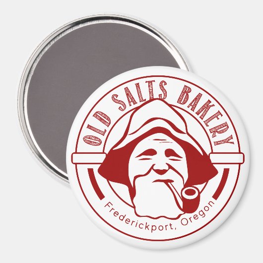 Oude zout bakkerij Rood en witte magneet (Voorkant / Achterkant)