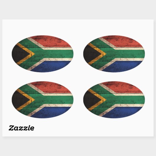 Oude Zuid-Afrikaanse vlag Ovale Sticker (Vel)