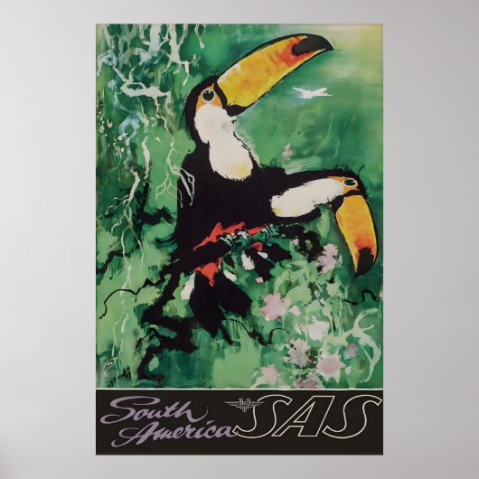 Oude Zuid-Amerika Reisposter Print Europa (Voorkant)