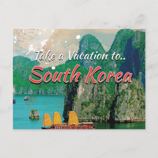 Oude Zuid-Korea Reisposter Briefkaart (Voorkant)