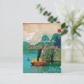 Oude Zuid-Korea Reisposter Briefkaart (Staand voorkant)