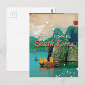 Oude Zuid-Korea Reisposter Briefkaart (Voorkant / Achterkant)