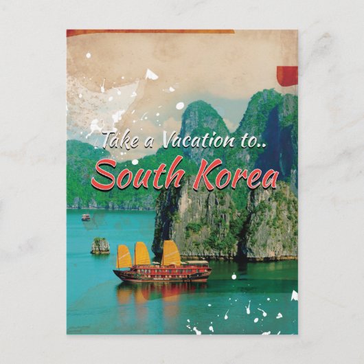 Oude Zuid-Korea Reisposter Briefkaart (Voorkant)