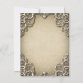 Oude Zuidelijke Charme Burlap Kant Trouw-RSVP  Kaart (Achterkant)