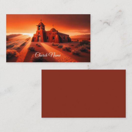 Oude Zuidwestelijke Adobe Kerk Visitekaartje (Voorkant / Achterkant)
