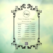 Oude Zwart Bedrijfslogo QR-code Openingstijden Raamsticker (Vel 3)