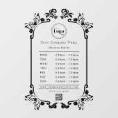 Oude Zwart Bedrijfslogo QR-code Openingstijden Raamsticker (Vel)