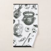 Oude zwart-wit Halloweenpatroon Bad Handdoek (Handdoek)